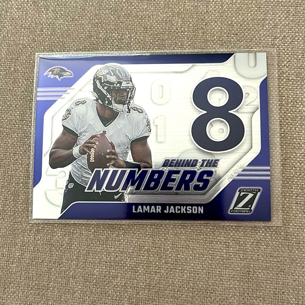 Lamar Jackson 2023 Panini Zenith Behind The Numbers 20 Baltimore Ravens Football